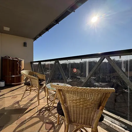 Sky-High Sauna Penthouse Retreat With City Views Apartment Riga
